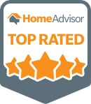 A badge that says top rated with 5 stars.